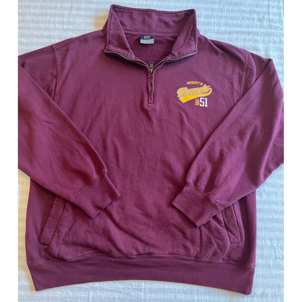 University of‎ Minnesota Quarter Zip Sweatshirt Maroon Mens Medium Collegiate